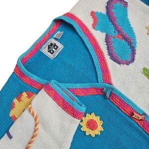 Storybook Knits Women’s Vintage Novelty Cardigan‎ 2X Cowgirl Rodeo Southwestern